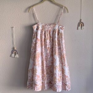 Lucky Brand Boho Smocked Paisley Babydoll Dress Small